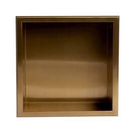 Alfi - 12" x 12" Brushed PVD Stainless Steel Square Single Shelf Shower Niche - Gold