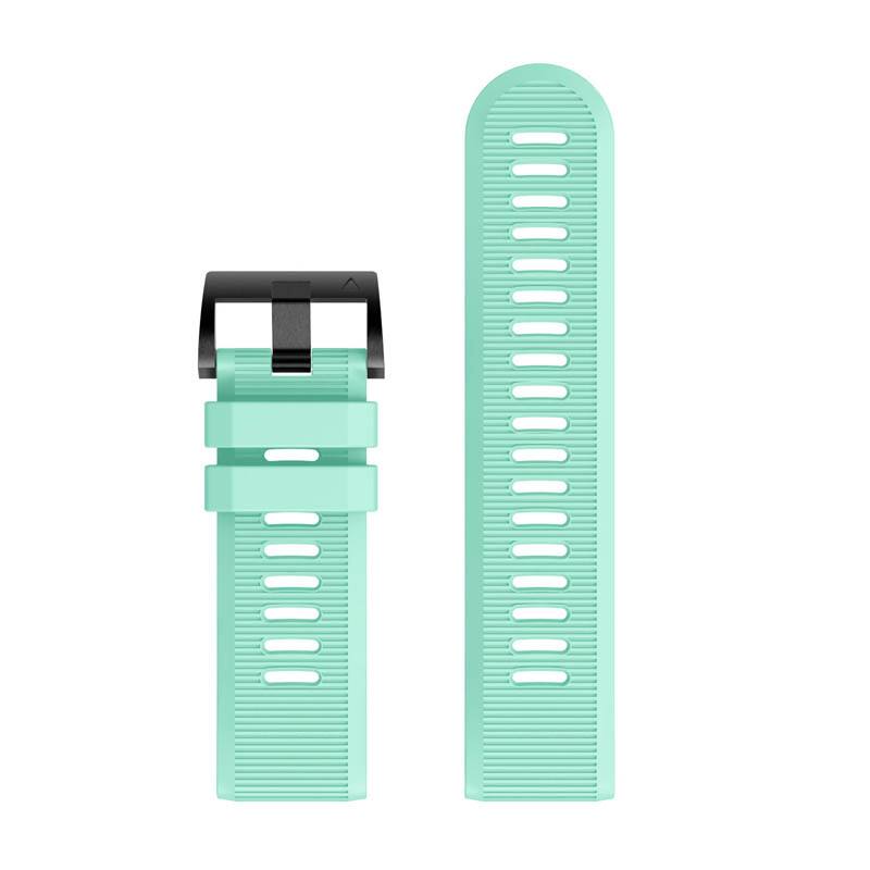 Left. StrapsCo - Endurance Band QuickFit 26 Silicone Rubber Watch Strap For Garmin Tactix 8 – 51mm - Mint Green.