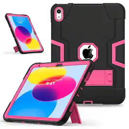 Entronix - Heavy Duty Case for iPad 10th Gen (2022) 10.9" - Ultimate Triple-Layer Protection - Pink