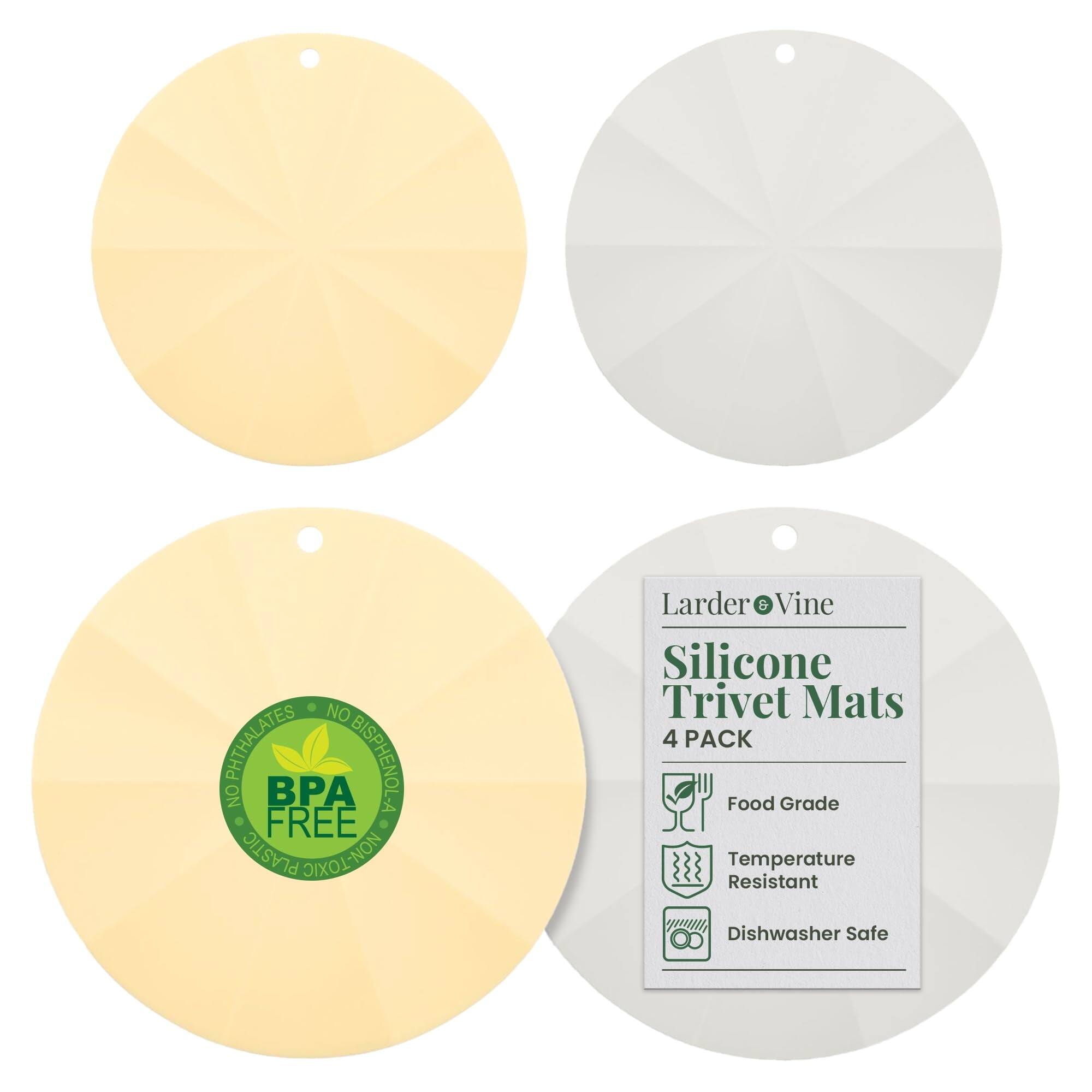 Larder & Vine - Set of 4 Silicone Trivets - French Gray/Limoncello price history on PriceWatchPro