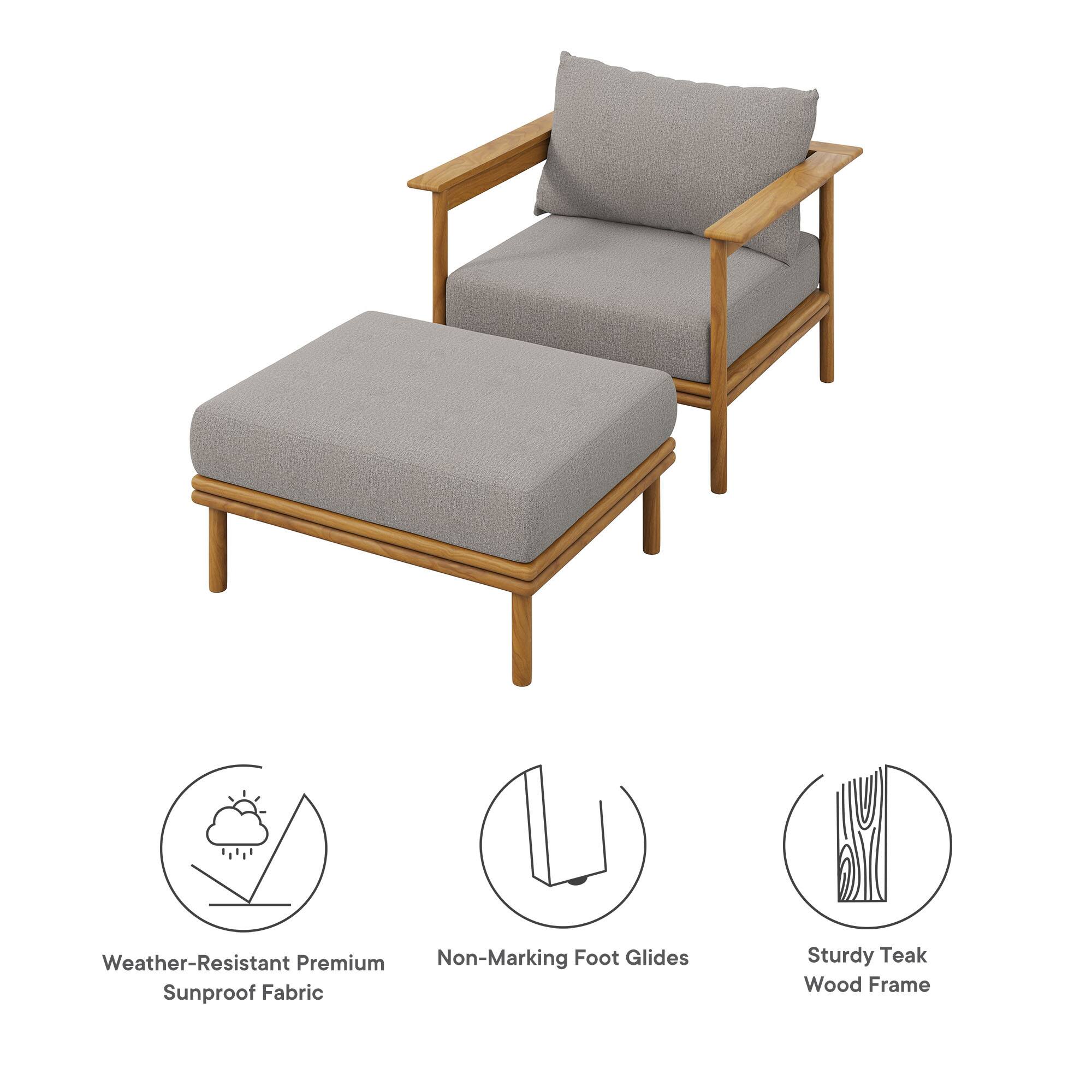 - Weather-Resistant Premium Sunproof Fabric
- Non-Marking Foot Glides
- Sturdy Teak Wood Frame