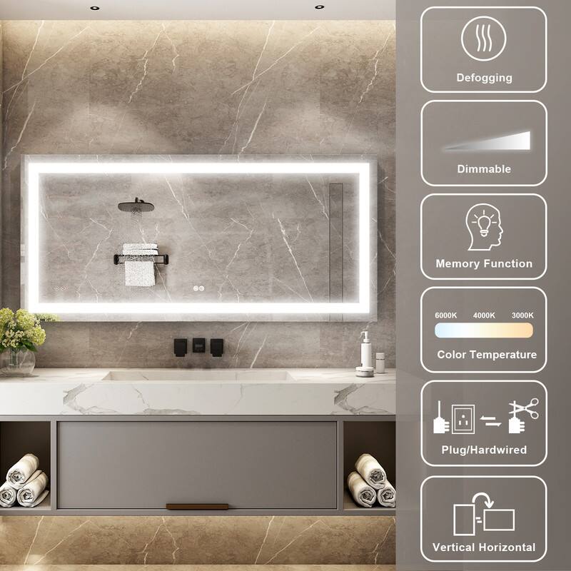Defogging  
Dimmable  
Memory Function  
6000K 4000K 3000K  
Color Temperature  
Plug/Hardwired  
Vertical Horizontal