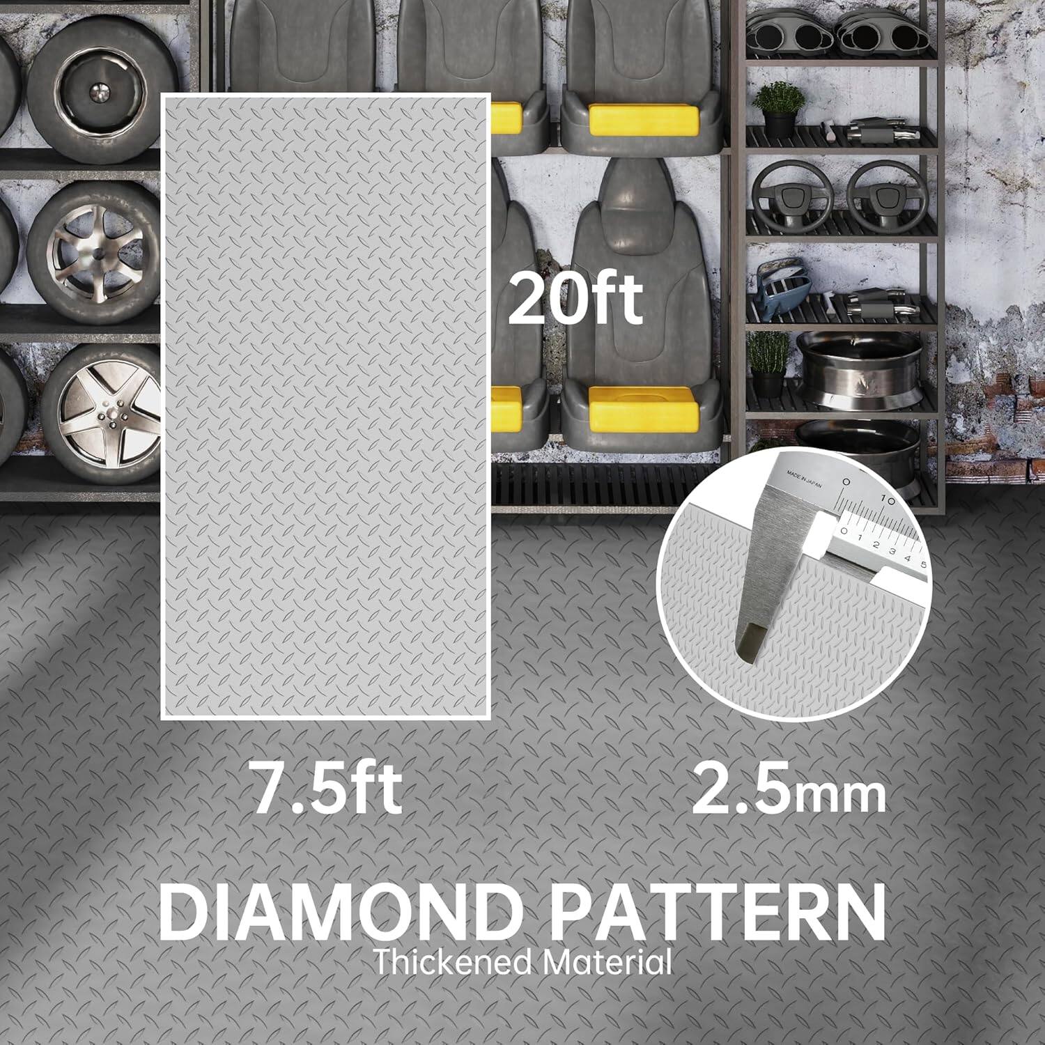20ft x 7.5ft  
2.5mm  
DIAMOND PATTERN  
Thickened Material
