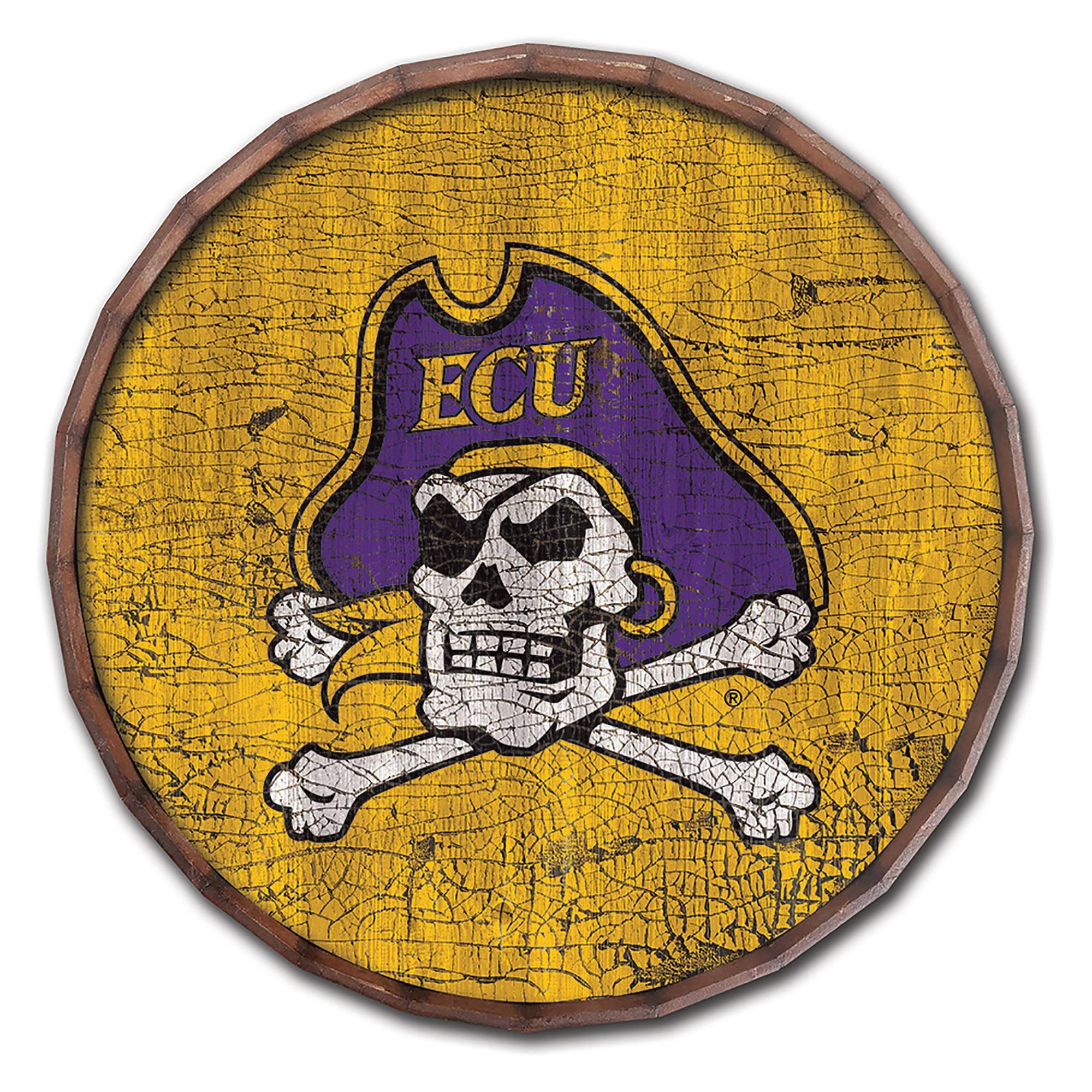 ECU Pirates 24" Cracked Color Barrel Top Sign