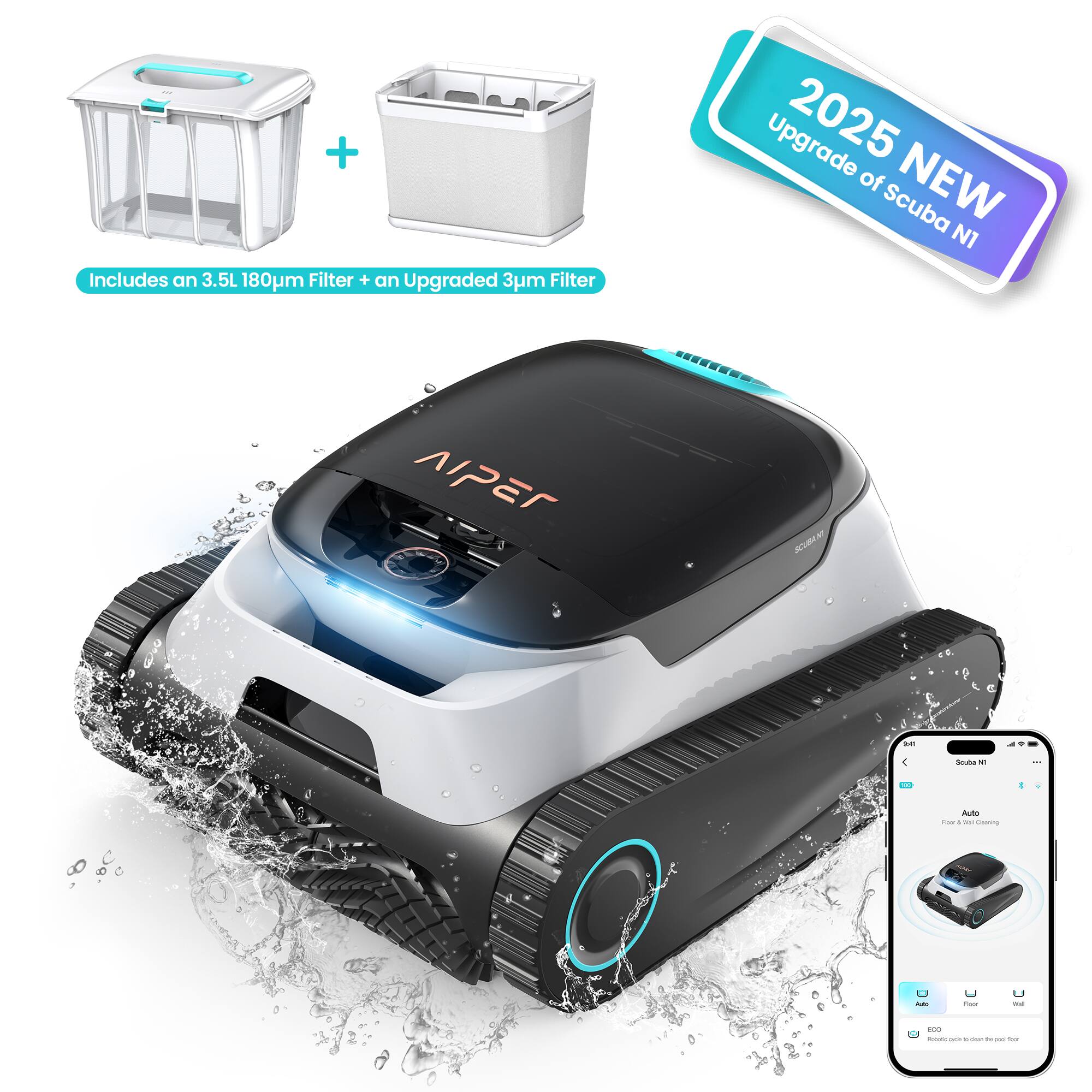 Includes an 3.5L 180μm Filter + an Upgraded 3μm Filter Upgrade 2025 of NEW Scuba N1