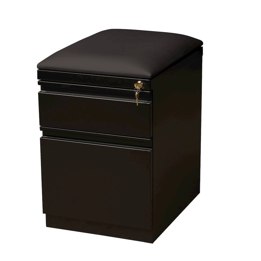 Alt View 4. Hirsh - Hirsh 20 inch Deep Mobile Pedestal File Cabinet 2 Drawer Box-File Black/Black - Black.
