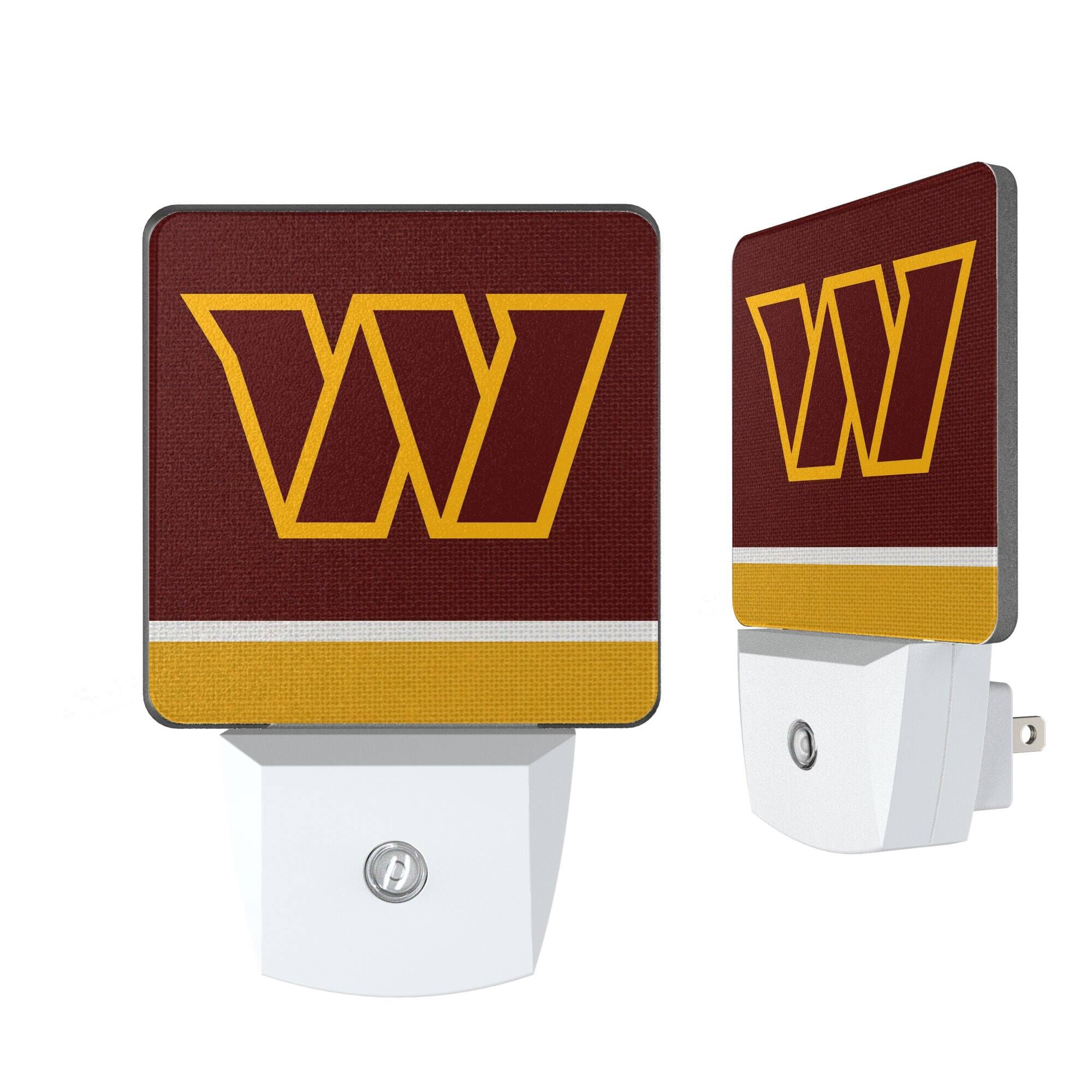 Front. Keyscaper - Washington Commanders Stripe Design Nightlight 2-Pack - Multicolor.
