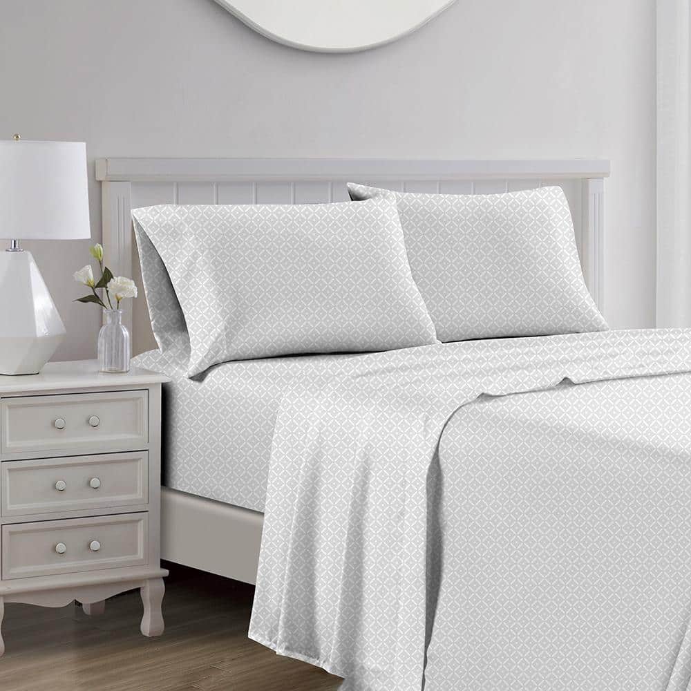 RT Designers Collection - Jane 1000 Thread Count CVC Ultra Soft Sheet Set Twin - Silver