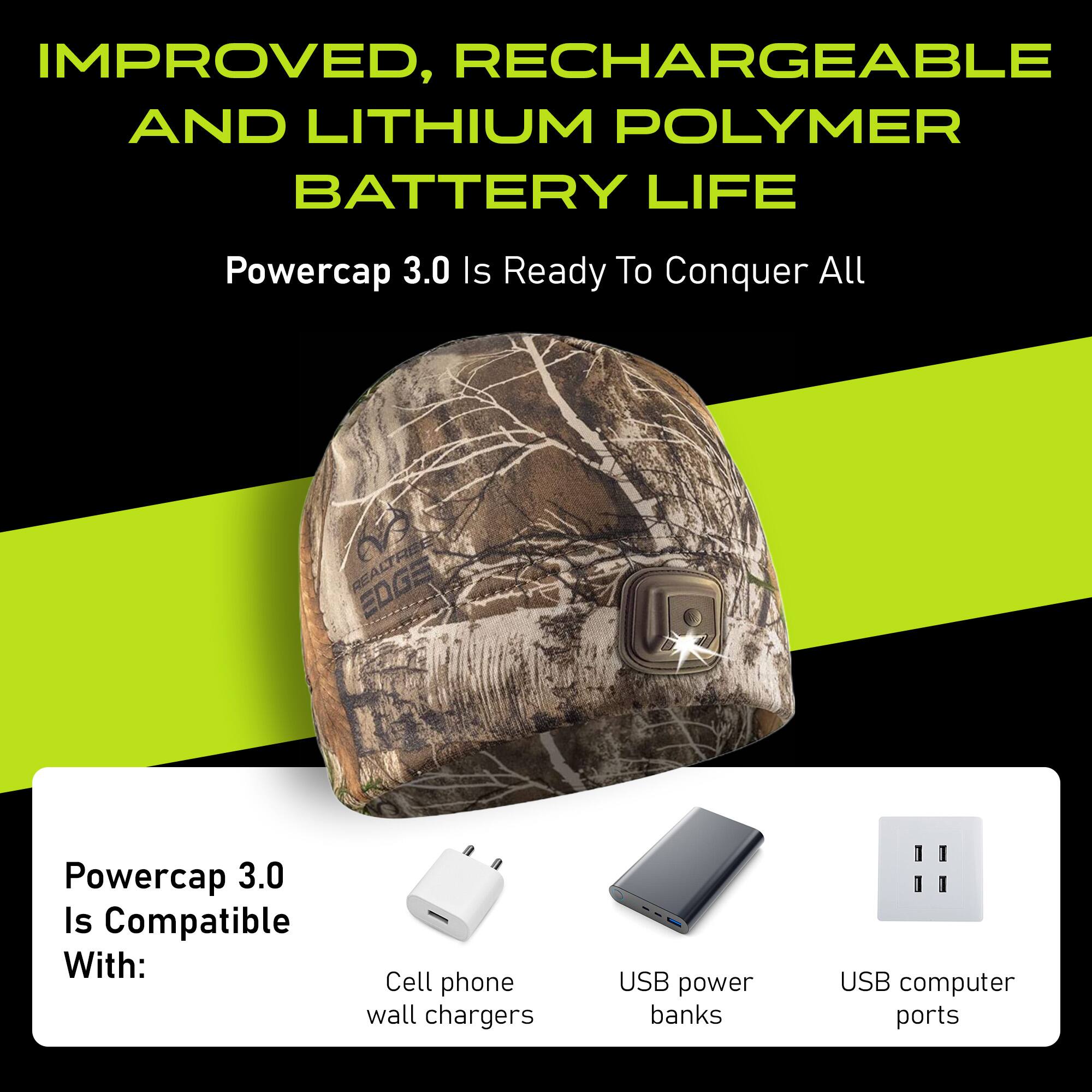 Alt View 14. Panther Vision - POWERCAP 3.0 70 Lumen Rechargeable LED Beanie Headlamp - Black.