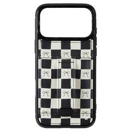 Walli Cases - iPhone 17 Pro Phone Case with Wallet and Finger Strap - Bow Noir