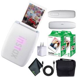 Fujifilm - INSTAX MINI LINK 3 Smartphone Printer + 40 Instant Film - Clay White