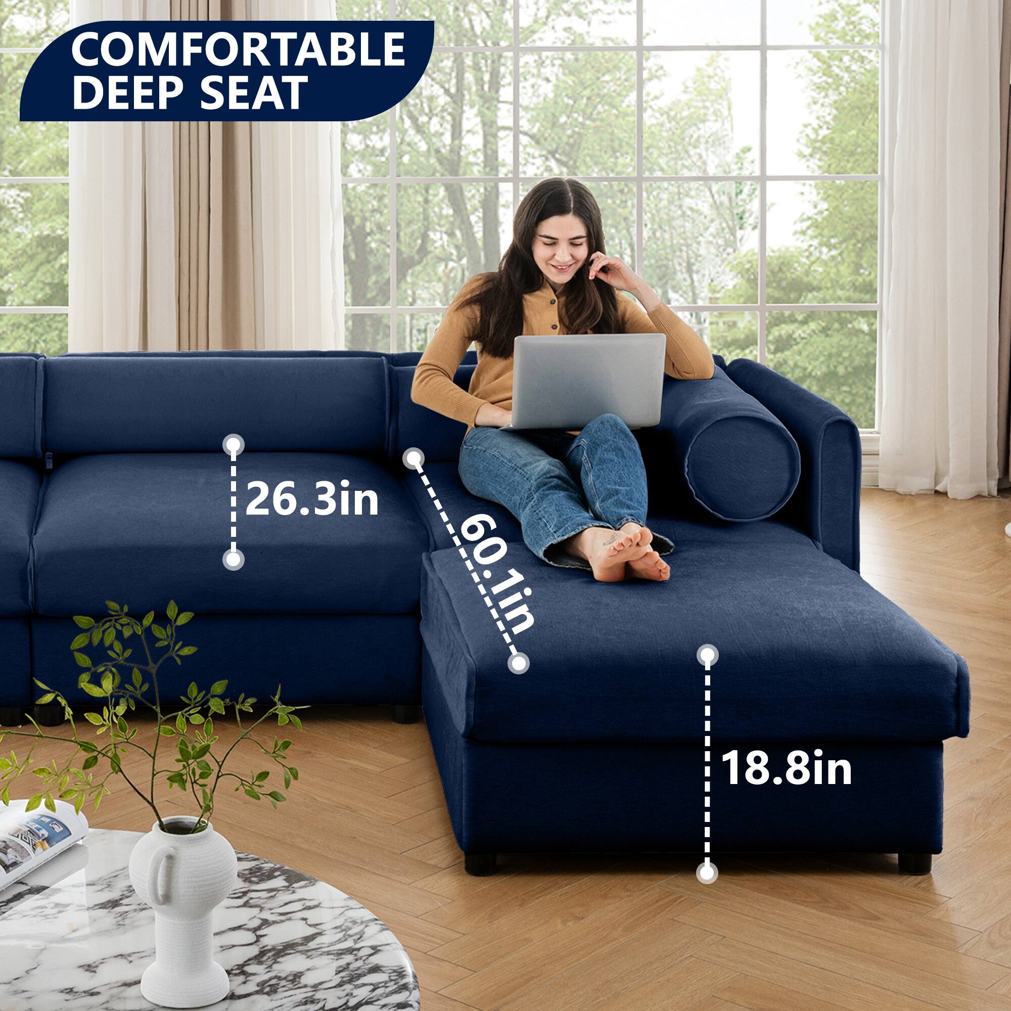 COMFORTABLE DEEP SEAT  
26.3in  
60.1in  
18.8in