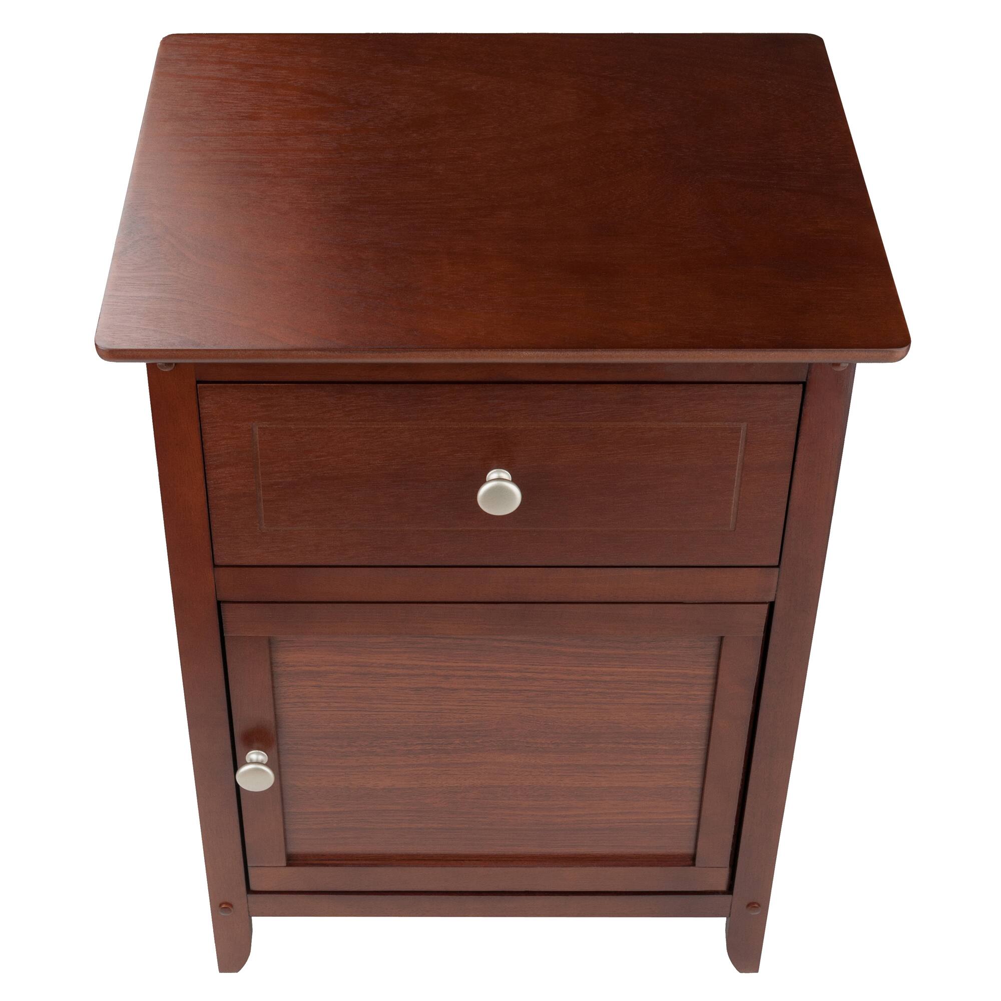 Left. Winsome Wood - Eugene Accent Table, Nightstand - Walnut.