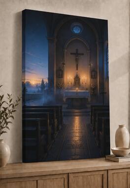 FC Design Large Midnight Chapel Altar Scene Wall Art Canvas Print 24x36 ...