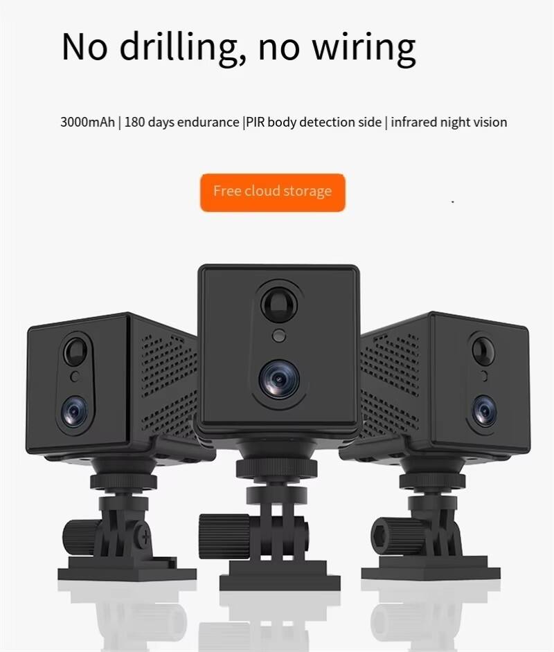 No drilling, no wiring

3000mAh | 180 days endurance | PIR body detection side | infrared night vision

Free cloud storage