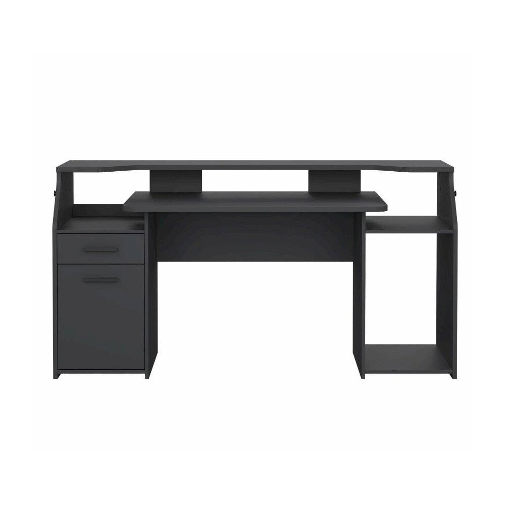 Back. Tvilum - Function Plus Gaming Desk, Matt Grey - Gray.