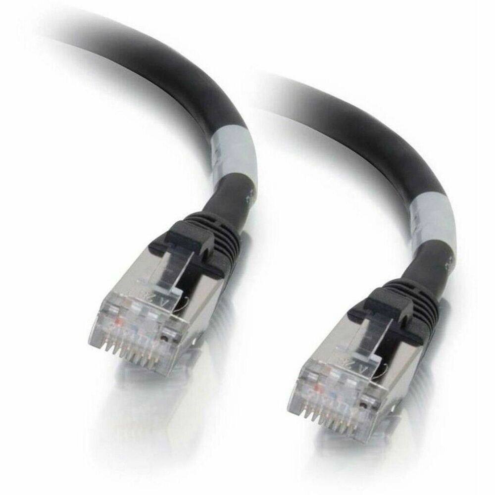 Front. C2G - C2G 1ft 0.3m Cat6 Snagless Shielded STP Ethernet Network Patch Cable - Black.