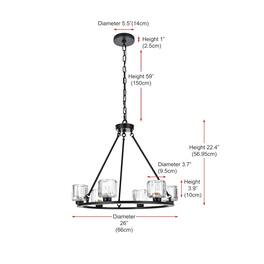 Elegant Lighting - Cadence 26 Inch Chandelier In Black - Black And Clear
