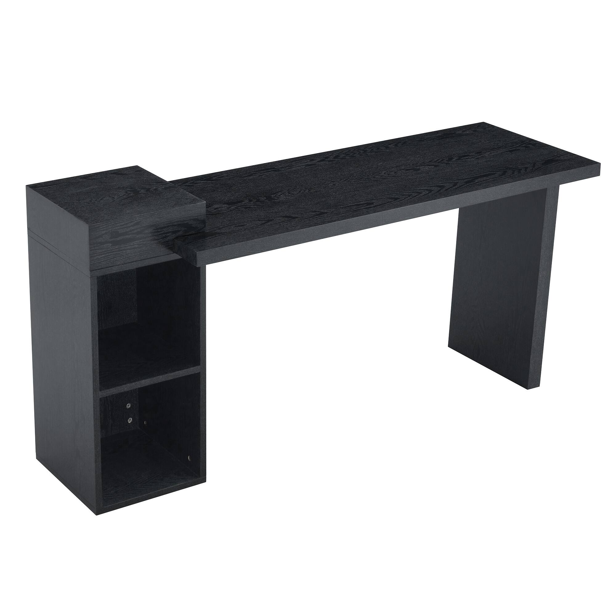 Alt View 10. Loheer - Loheer- Black Console Table 5.6ft Long Sofa Table Two Tier Storage Shelves for Entryway Living Room - Black.