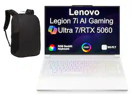 Lenovo - Legion 7i Laptop 16.0 WQXGA Display (Core Ultra 7 255HX, 64GB, 4TB SSD, Win 11 Pro) w/17in Backpack - Glacier White