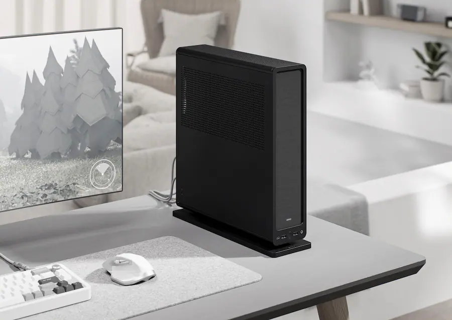 Console Computer Case Fractal Design Ridge Black Mini ITX Slim Small Form Factor Console PC ...