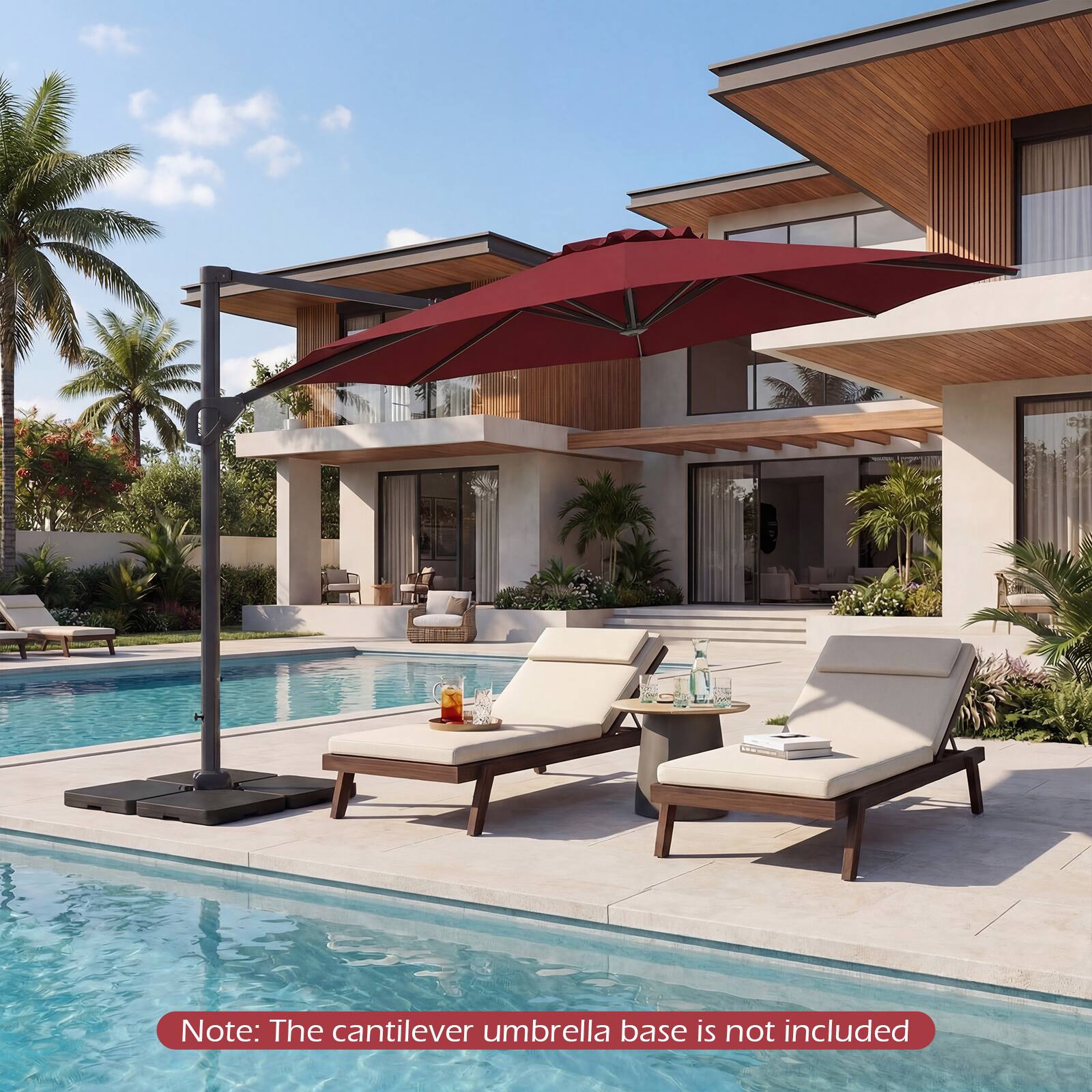 Note: The cantilever umbrella base is not included
