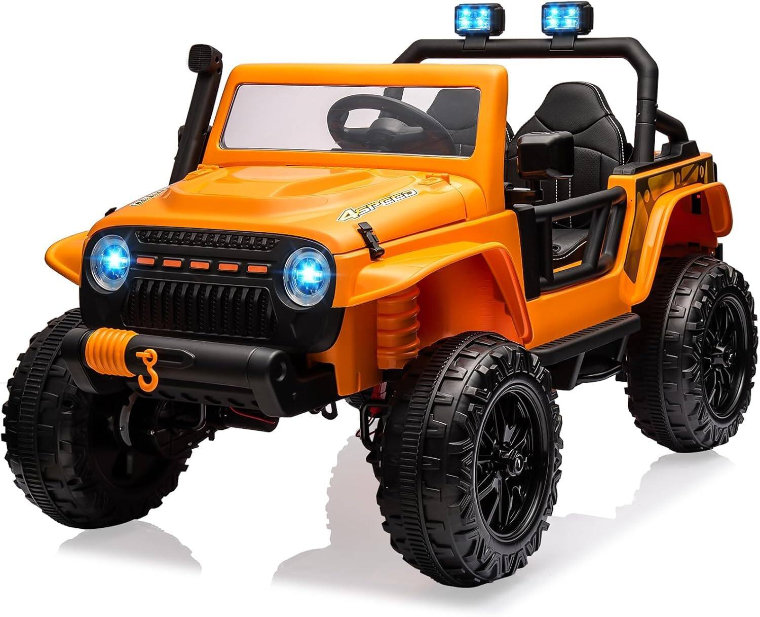 Front. GARVEE - 24V Ride On Car for Kids, 2 Seater Electric Truck with Remote Control, Battery Powered Ride On Toys for Kids - orange.
