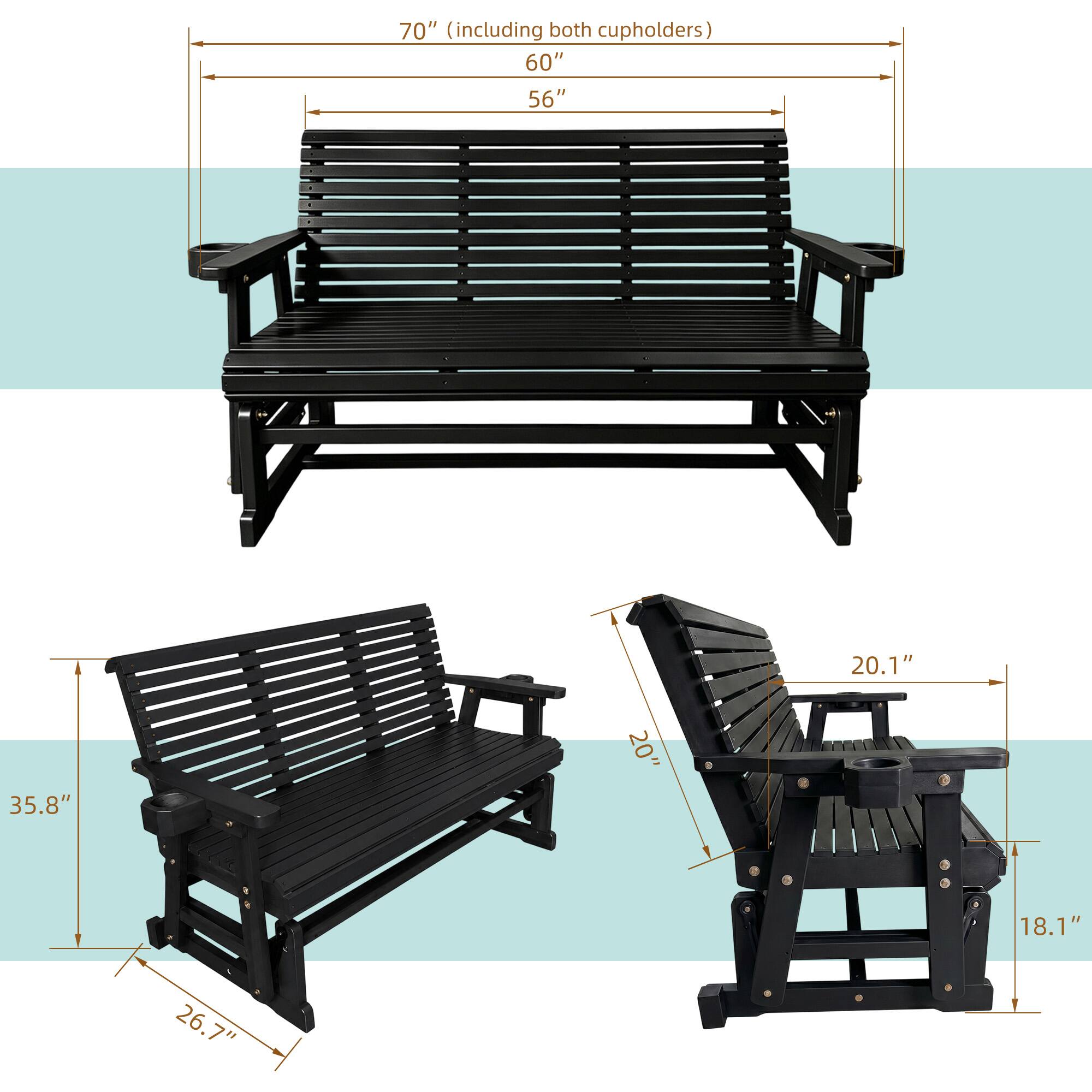 70" (including both cupholders)  
60"  
56"  
35.8"  
20.1"  
20"  
18.1"  
26.7"