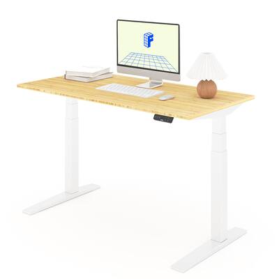 FlexiSpot E7Pro 55''W Electric Adjustable Standing Desk, /White FlexiSpot E7Pro 55''W Electric Adjustable Standing Desk, /White