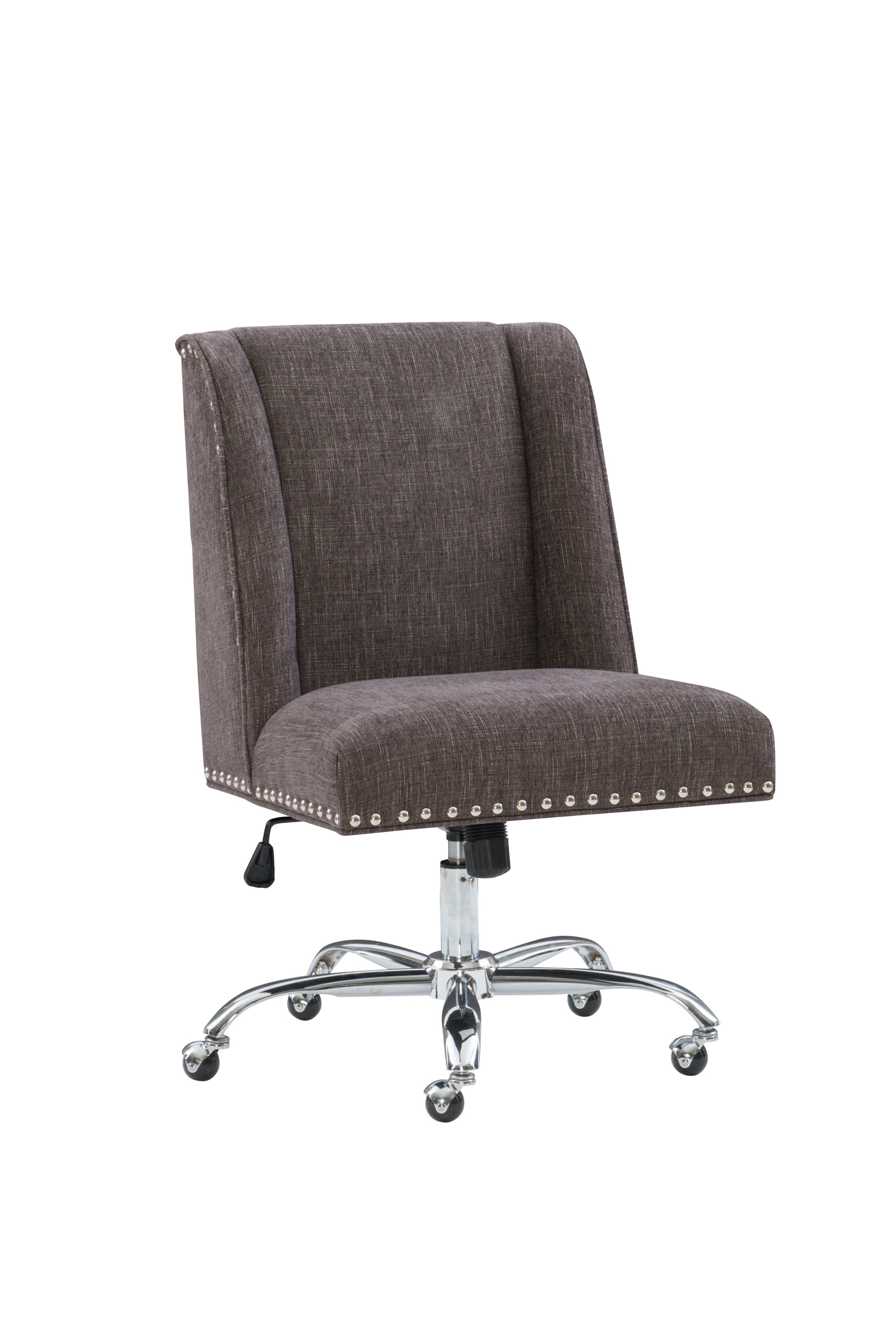 Linon Home Décor – Donora Plush Fabric Adjustable Office Chair With Chrome Base – Charcoal simolary.com 12 Linon Home Décor - Donora Plush Fabric Adjustable Office Chair With Chrome Base - Charcoal