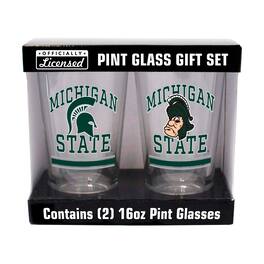 Logo Brands - Michigan State Spartans 16oz. Pint Glass Two Pack - Multicolor