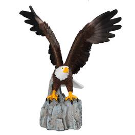 FC Design - 6"H Eagle Landing on Rock Figurine Statue Office Desk Tabletop Home Decor Gift - Multi-Color