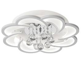 Home Collection - Modern Acrylic LED Ceiling Light Crystal Flower Chandelier Fixture for Living Room