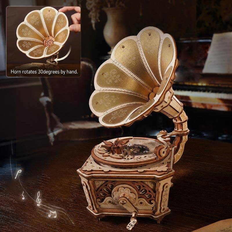 Horn rotates 30 degrees by hand.