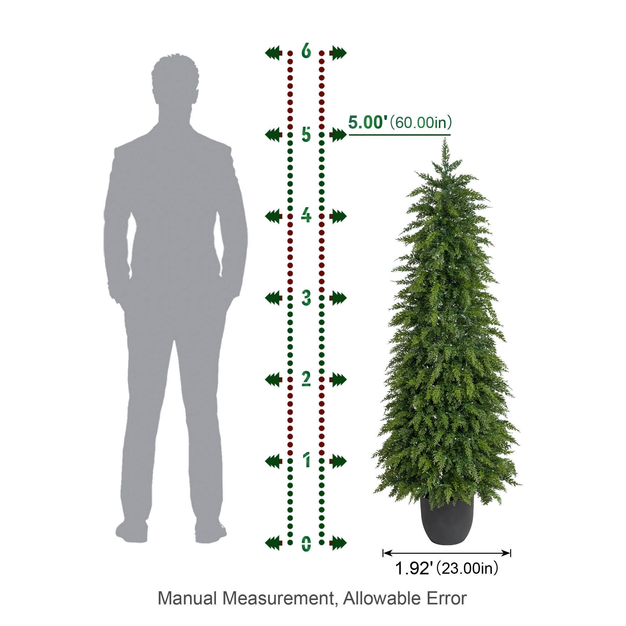 5.00' (60.00in)  
1.92' (23.00in) Manual Measurement, Allowable Error