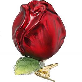 Inge Glas - Red Tulip German Glass Clip-On Christmas Tree Ornament FREE BOX - Green