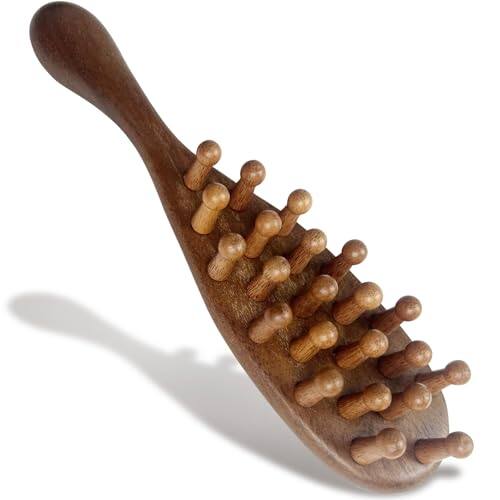 Front. Vulpecula Spade - Sandalwood Comb Head Massager for Scalp Stress Relief - Gua Sha Comb for Headache, Neck, and Shoulder Relaxation -.