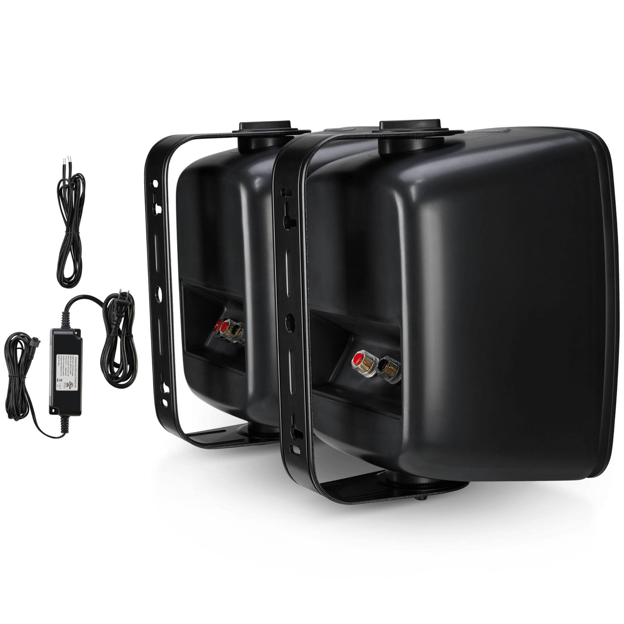 Back. SoundPro - Dual Bluetooth Weatherproof Indoor & Outdoor Wall-Mount Loudspeakers - Black.