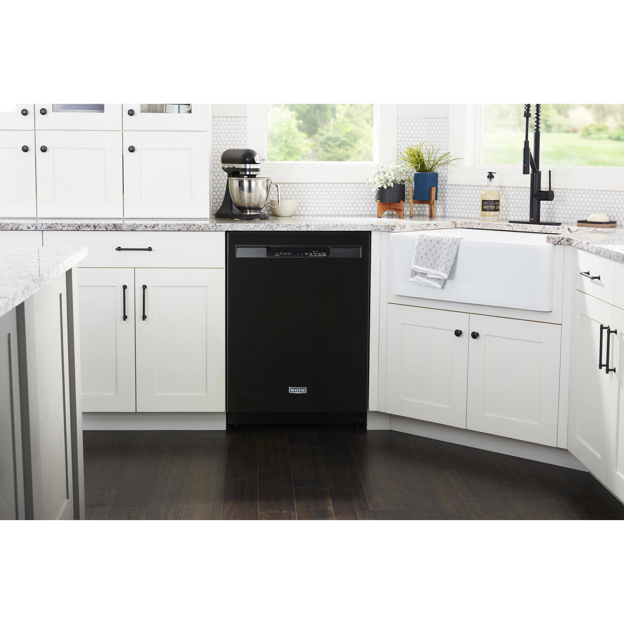Alt View Zoom 11. Maytag - 24" Front Control Built-In Dishwasher with Stainless Steel Tub, Dual Power Filtration, 50 dBA - Black.