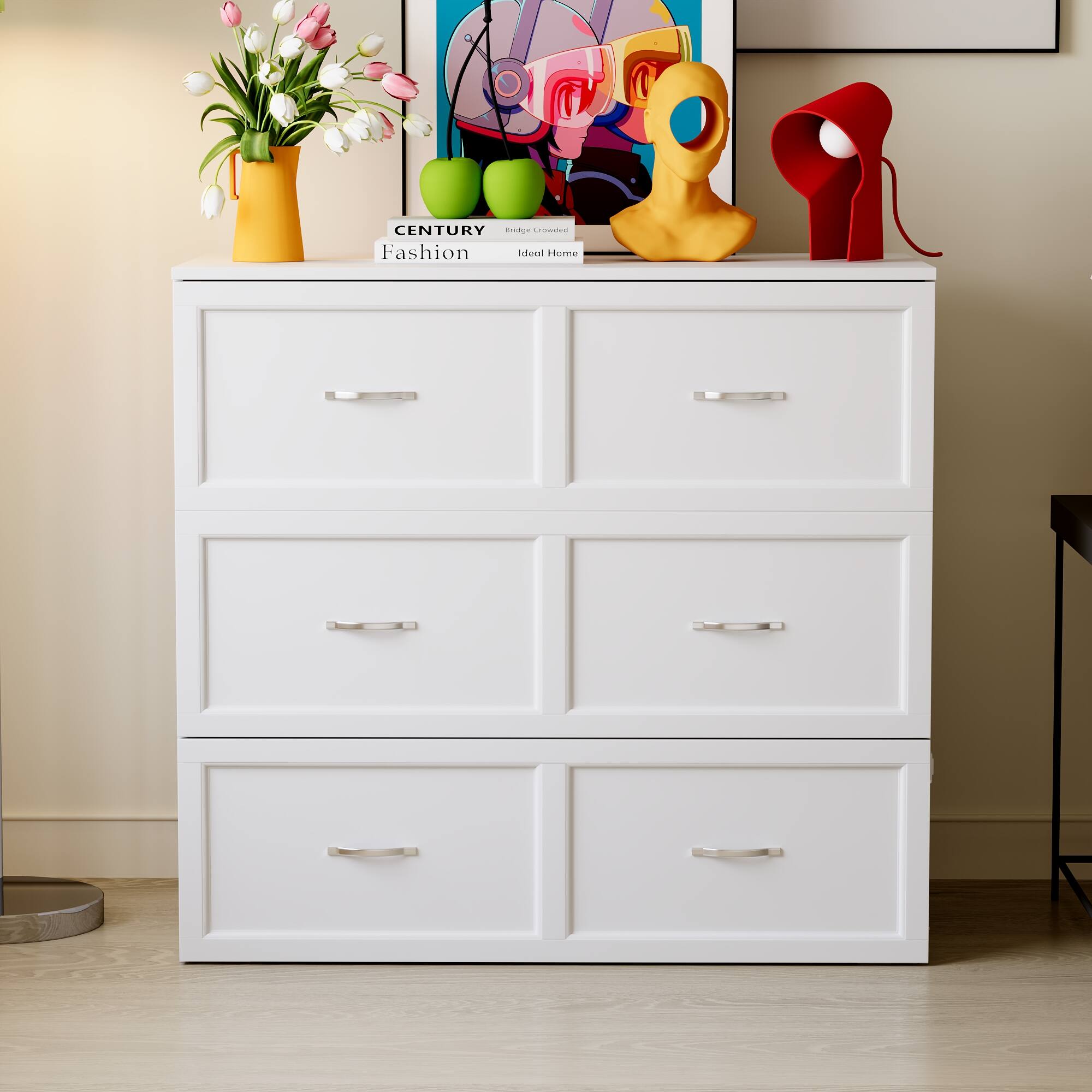 FUFU&GAGA - Twin - Size Space Saving Murphy Bed for Small Spaces, Single Bed  Easy Fold-Down Ideal for Studio Apartment - White