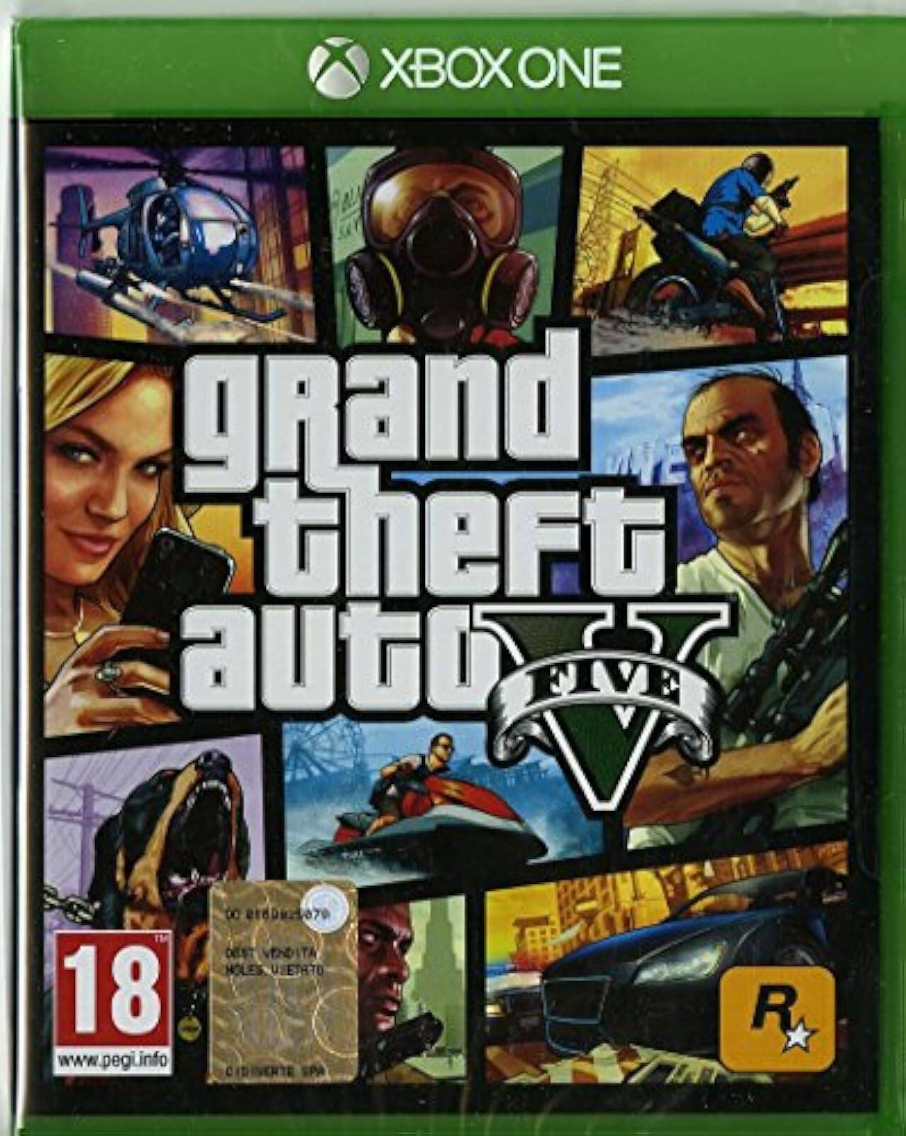 XBOX ONE  
grand theft auto V  
18  
www.pegi.info  
DEST VENDITA HOLES USETATO 18 R  
www.pegi.info  
CIDIENSTE SPA - M (Mature 17+)