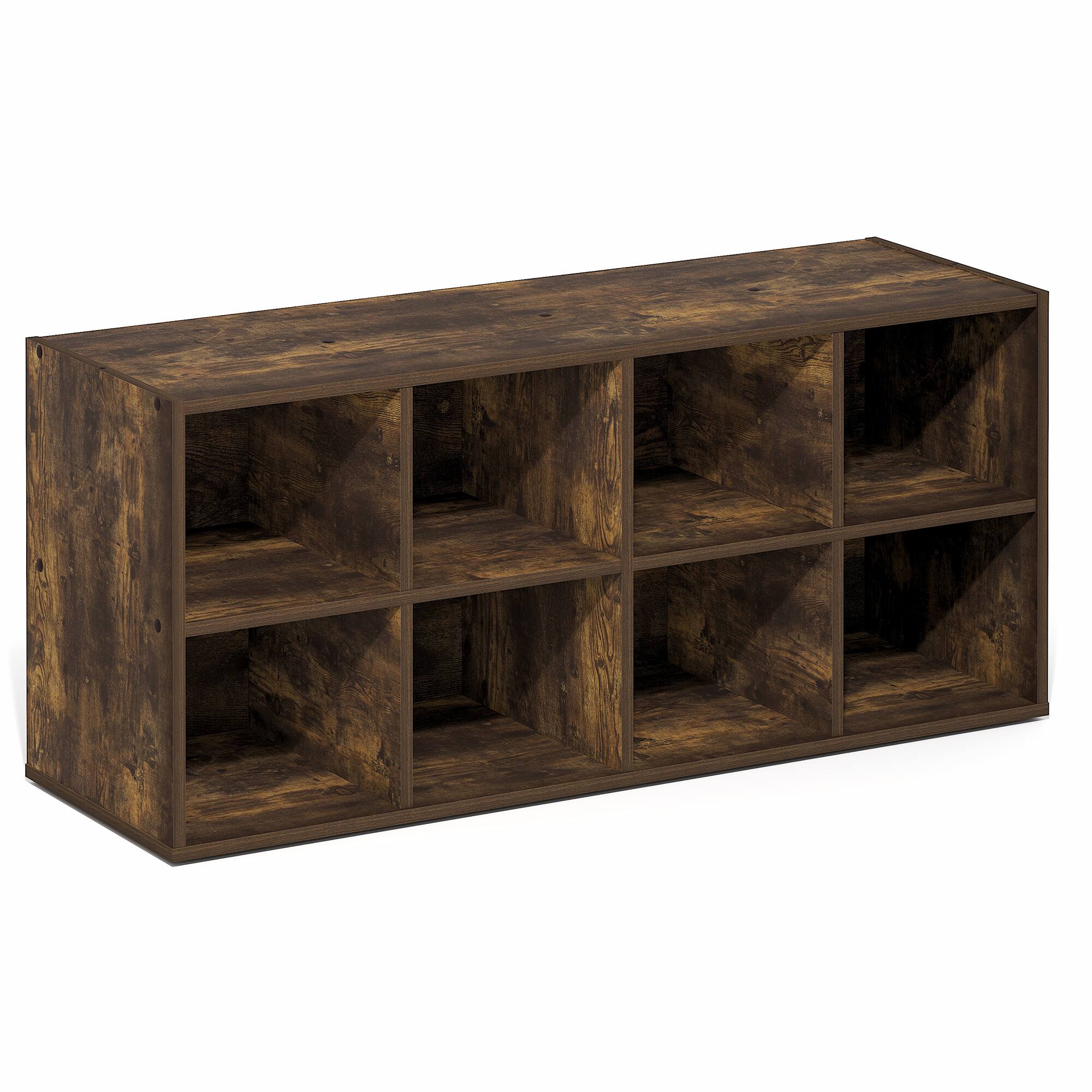 Alt View 4. Furinno - FANO 8-Cube Shoe Organizer, Shoe Rack, Stackable Shoe Storage, for Closet Entryway, Office, Garage - Amber Pine.