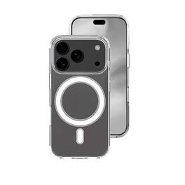 Qixxronics - for iPhone 17 Pro Magnetic Case Shockproof Phone Cover Compatible with Wireless Charging for iPhone 17 Pro - Clear