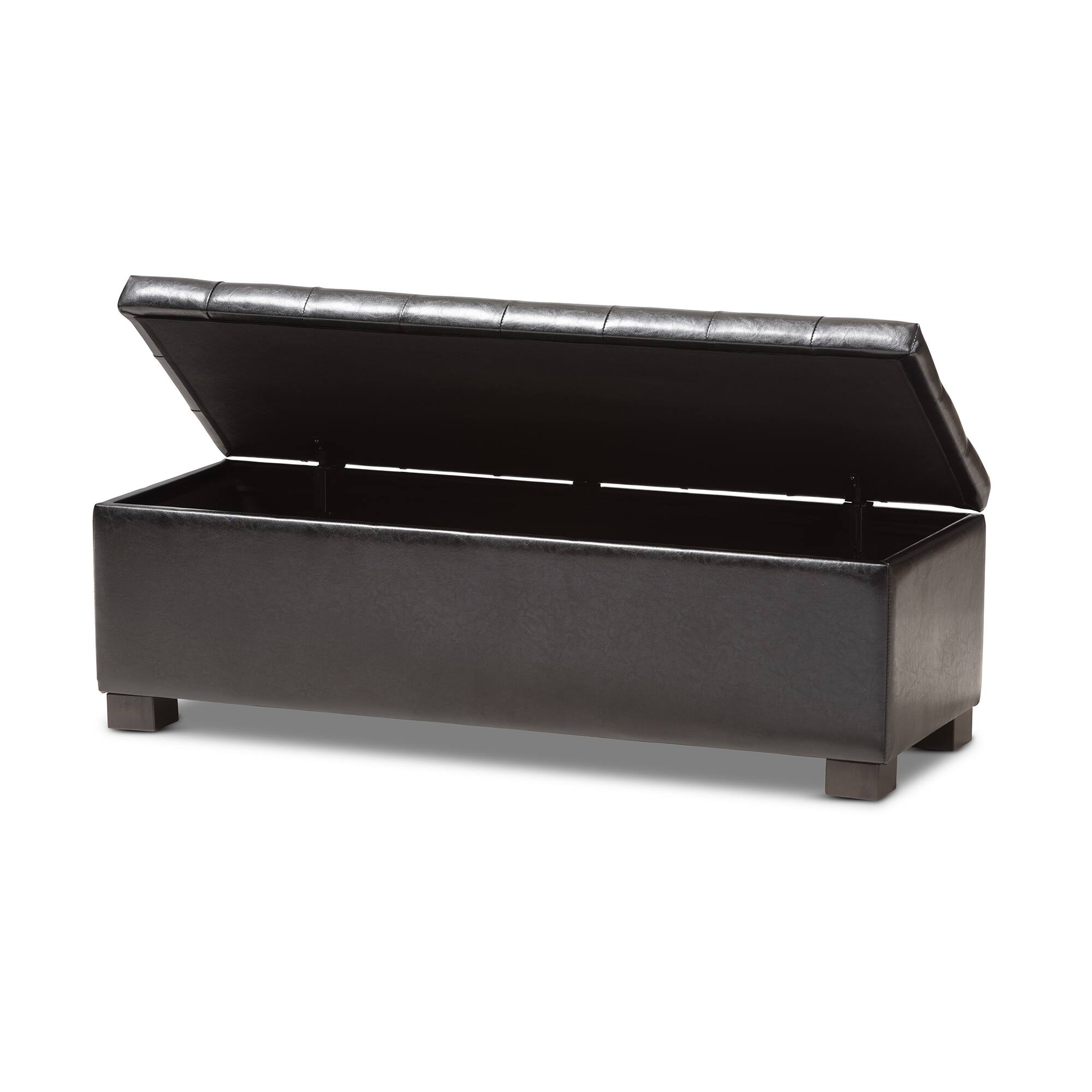 Angle. Baxton Studio - Roanoke Contemporary Ottoman - Black.