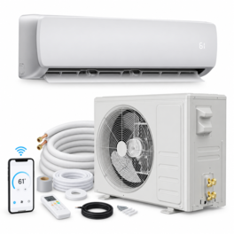 Mountman - 12,000 BTU 115V WiFi Mini Split Air Conditioner with Heat, 19 SEER2 - White