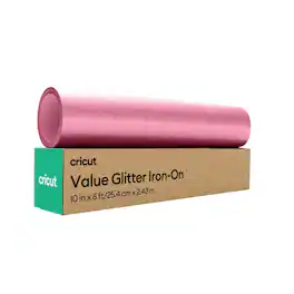 Cricut - Glitter Value Iron-on Heat Transfer Vinyl - 10 in x 8 ft - Pink