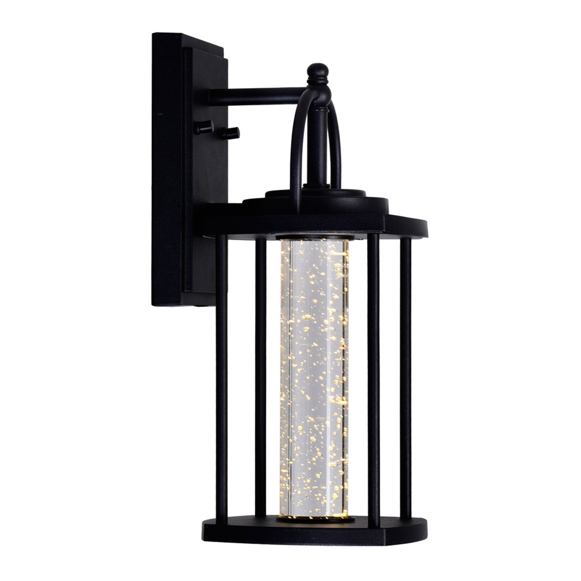 Front. CWI Lighting - Greenwood LED Outdoor Black Wall Lantern - Black.