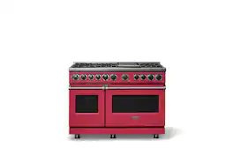 Viking - 48 in. Wide 6 Burner Dual Fuel Sealed Burner Range with Griddle - Valentine