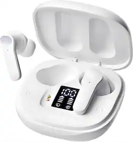 SKRAN - Bluetooth Language Translator Earbuds, High Accuracy Noise Reduction, Long Battery Life, for Travel ,Business ,Learning - White