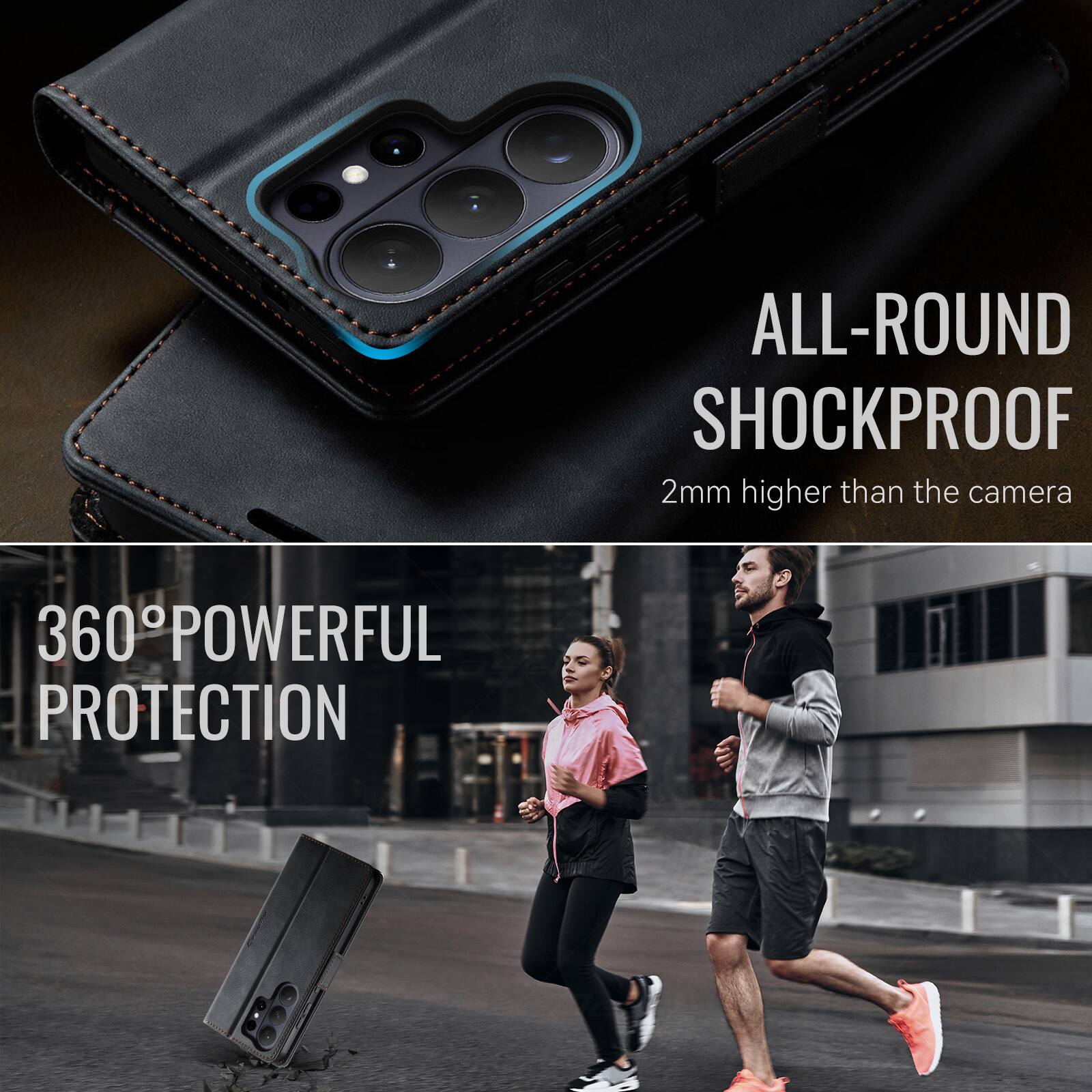 ALL-ROUND SHOCKPROOF  
2mm higher than the camera  

360° POWERFUL PROTECTION